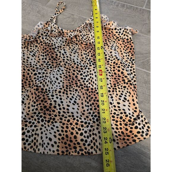 Women's Betsey Johnson Leopard Animal Print Pajama Lounge Set Cami Tank and Shor - Picture 8 of 10